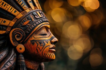 Warrior Goddess in Wood: A Mesmerizing Mayan - Aztec Fusion