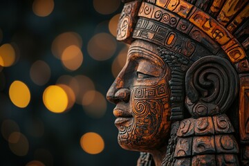 Warrior Goddess in Wood: A Mesmerizing Mayan - Aztec Fusion