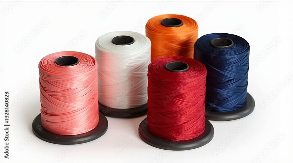 Aufkleber a row of colorful spools of thread
