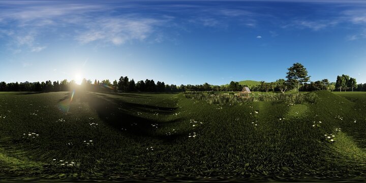 360 HDRI enviroment 3D illustration.