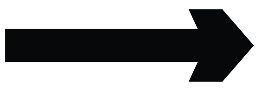 recommend clip art: large size black long arrow. Straight long arrow icon. black long arrow pointing to right site in isolated background. Bold thine long arrow.