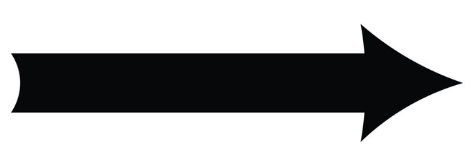 Obraz premium large forward or right pointing solid long arrow icon sketched as vector symbol