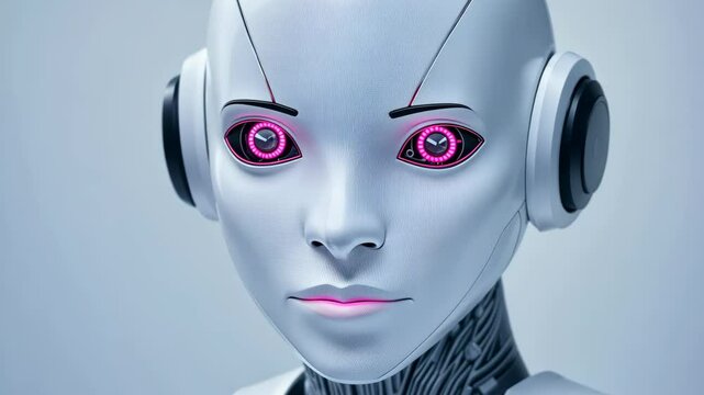 Futuristic AI Coding Agent Concept Featuring Close-Up of Robotic Face with Digital Code Art Design for Advanced Technology and Innovation Visualization
