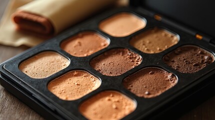 Fototapeta premium A makeup palette with a brown color