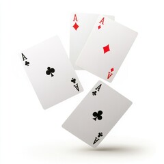 Obraz premium Four playing cards gambling floating game.