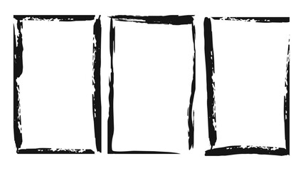 Frame Photo grunge texture Overlay effect set. The squares are all different sizes. Design for social media flyer poster screen print card background. Vector illustration.