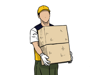 delivery man with parcel