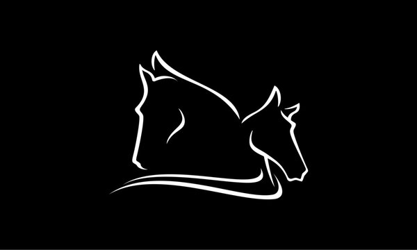 unique horse head line premium logo