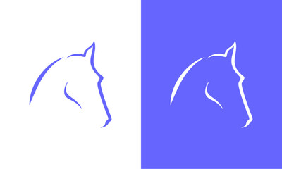 unique horse head line premium logo