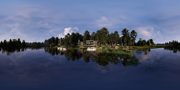 360 HDRI enviroment 3D illustration.