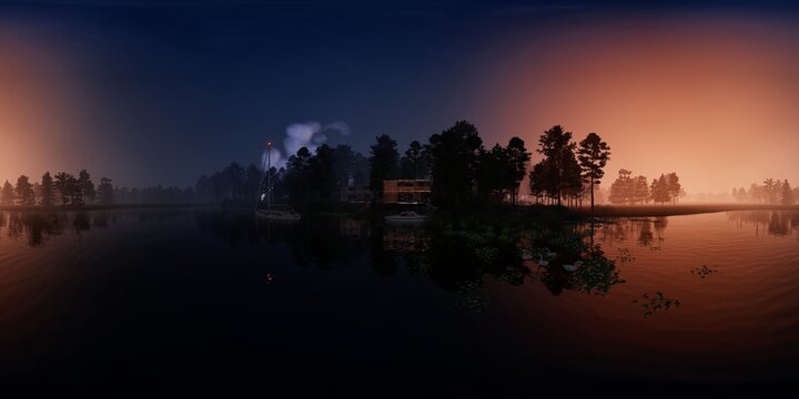 360 HDRI enviroment 3D illustration.