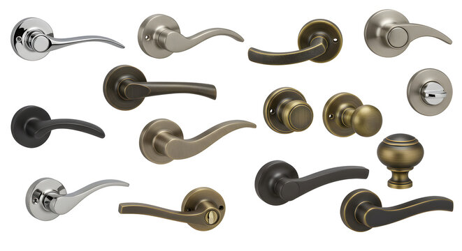 Collection of Cabinet Knobs, Hardware and Furniture Fixtures, Decorative Door Handles, Generative AI image
