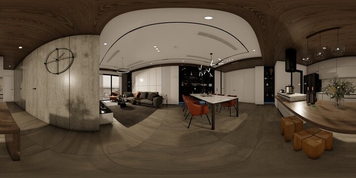 360 HDRI enviroment 3D illustration.
