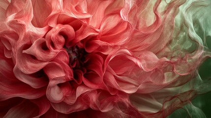 Fototapeta premium Elegant bloom of red peony flower with delicate petals in natural light for floral decor and botanical design