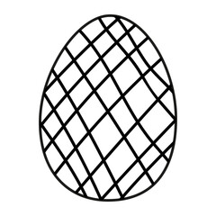 Unique geometric egg design featuring a crisscross pattern for creative projects and decoration ideas