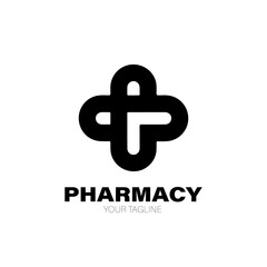 Pharmacy Logo. Pharmacy Logo Design. Pharmacy Logo Brand. Pharmacy Logo Vector Design Isolated on White Background