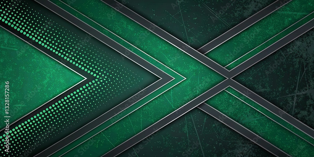 Poster a green and black design with a lot of dots and lines
