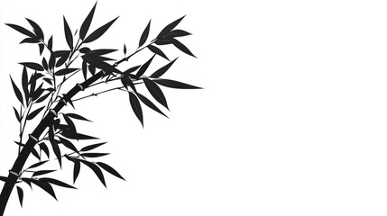 Obraz premium Silhouetted Bamboo Branches, Abstract Design, Simple Background, Vector Art