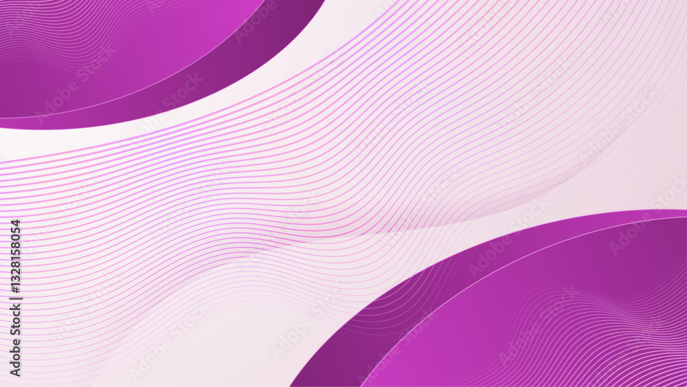 Aufkleber trendy abstract purple geometric curve line shapes clean and simple background design vector illustr