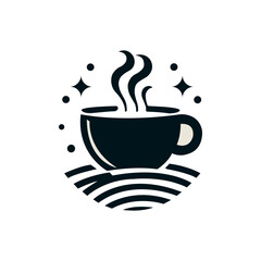 Minimalist Coffee Cup Vector Illustration with Steam – Perfect for Cafe and Beverage Branding