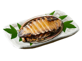 焼きアワビ（皿付き）