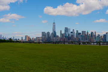 Obraz premium The skyline of New York City, United States, USA. NYC skyline. Panorama of New York. New York skyscrapers. Beautiful view in Manhattan, Empire State Building in NYC. The New York Times Building.