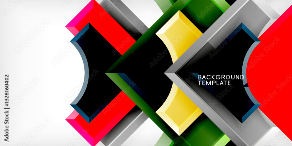 Poster geometric design abstract background - circles and triangles
