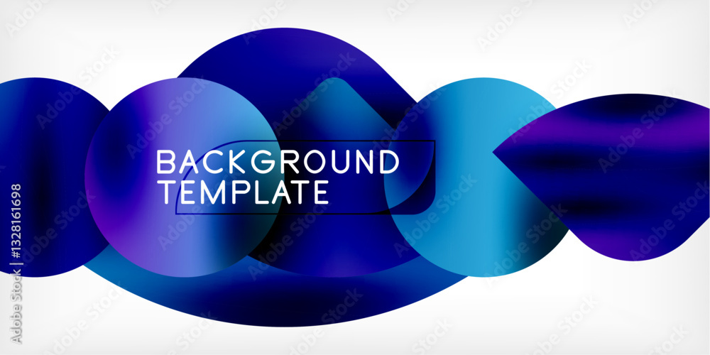 Poster Bright circles with shadows abstract background