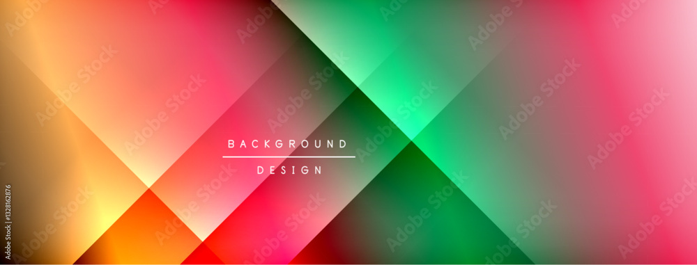Poster dynamic shadow lines with gradient colors geometric background