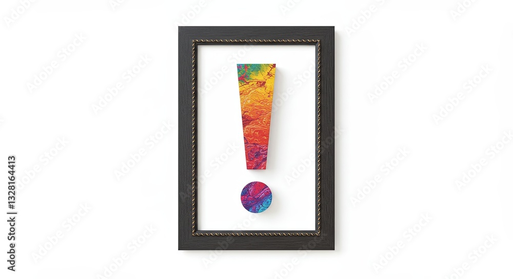 Aufkleber A colorful frame with a red exclamation point in the center