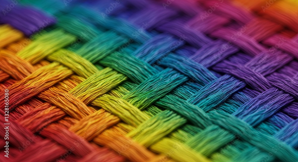Poster a colorful piece of fabric with a rainbow pattern