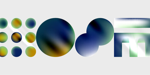 Circles and triangles modern art. Vector Illustration For Wallpaper, Banner, Background, Card, Book Illustration, landing page