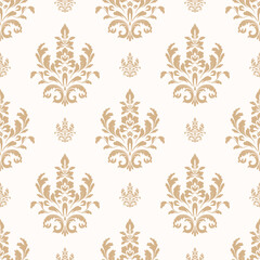 Gold seamless Damask pattern vector illustration design for fashion, fabric, texture, wallpaper, clothing, wrapping, decoration and all prints