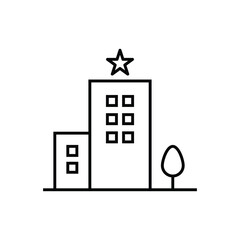 Star Hotel High Rise Building Editable Icon