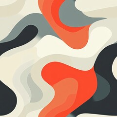 Pattern seamless of Abstract Colorful Shapes in Curved Patterns with Soft Color Palette