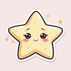 Cute Cartoon Star Character with Happy Face and Friendly Expression