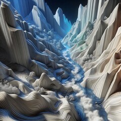 Obraz premium Valley with waterfall