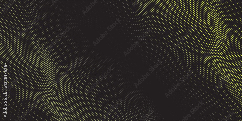 Poster futuristic point wave of particles. visualization of sound waves. dark background. technology or sci