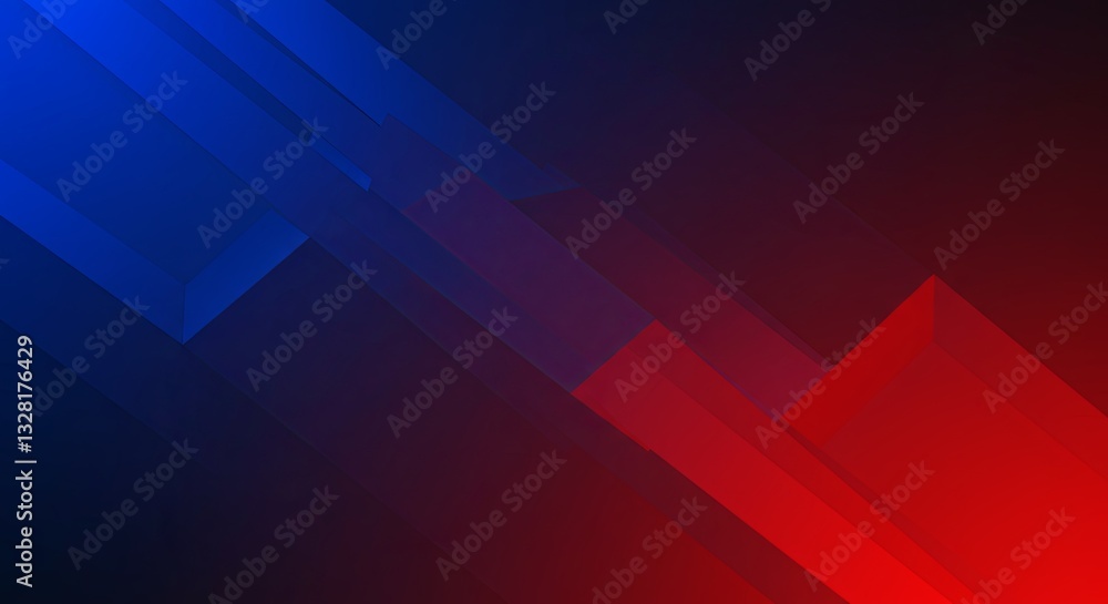 Poster a blue and red background with a red and blue line