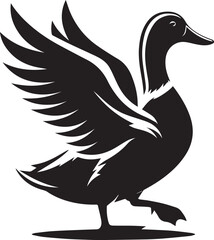 Fototapeta premium duck vector illustration, duck logo design, duck vector icon, duck silhouette vector, duck silhouette vector black and white full body eps file