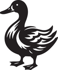 Obraz premium duck vector illustration, duck logo design, duck vector icon, duck silhouette vector, duck silhouette vector black and white full body eps file