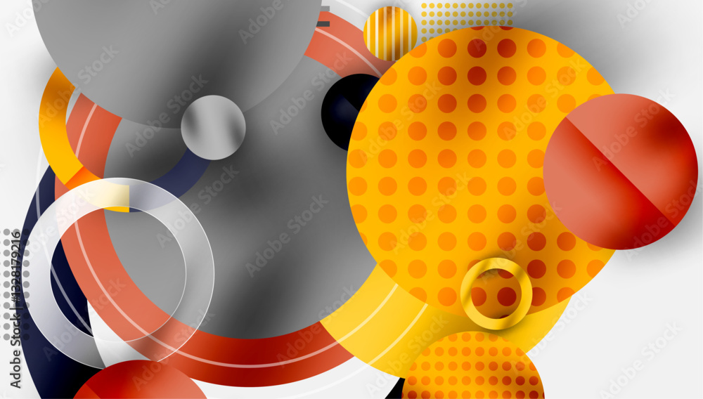 Poster Abstract background - layered geometric shapes with smooth gradients and transparency