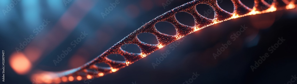 Poster exploring genetic structures laboratory scientific imagery controlled environment macro view molecul