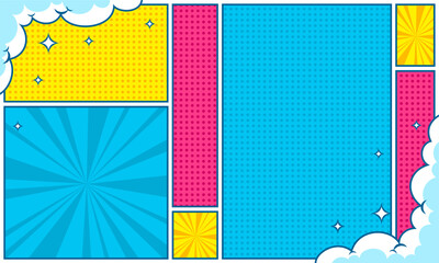 Colorful comic cartoon background illustration © anggi wibisono