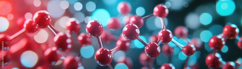 Poster molecular structure exploration laboratory scientific visualization high-tech environment close-up v