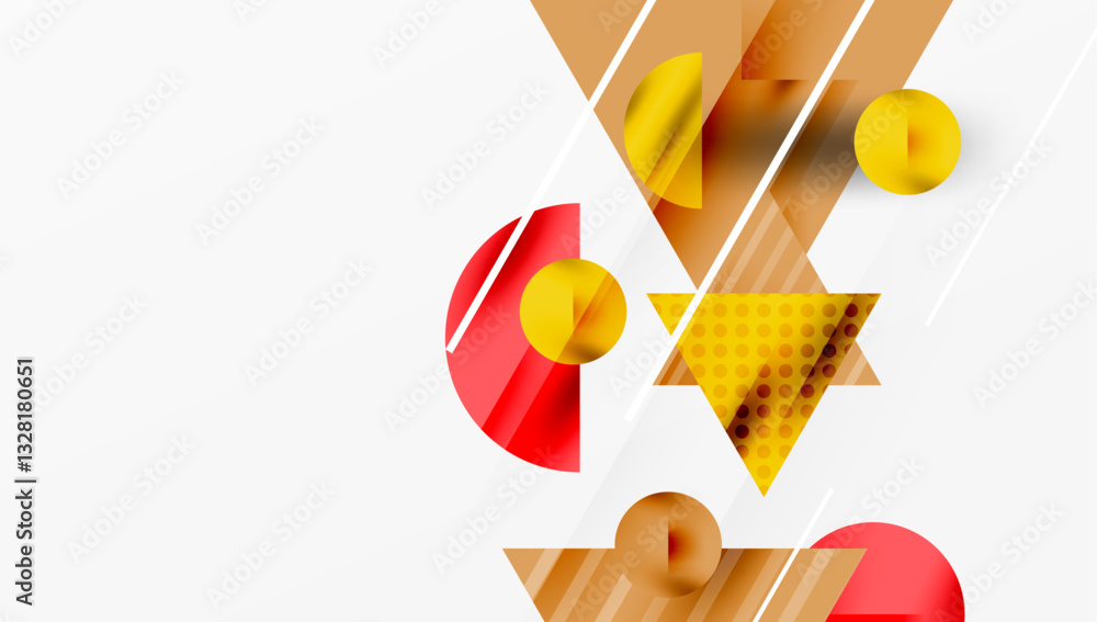 Aufkleber Sleek abstract background - layered triangles with vibrant gradient tones. Semi-transparent shapes add depth and contemporary aesthetic
