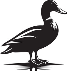 Fototapeta premium duck vector illustration, duck logo design, duck vector icon, duck silhouette vector, duck silhouette vector black and white full body eps file