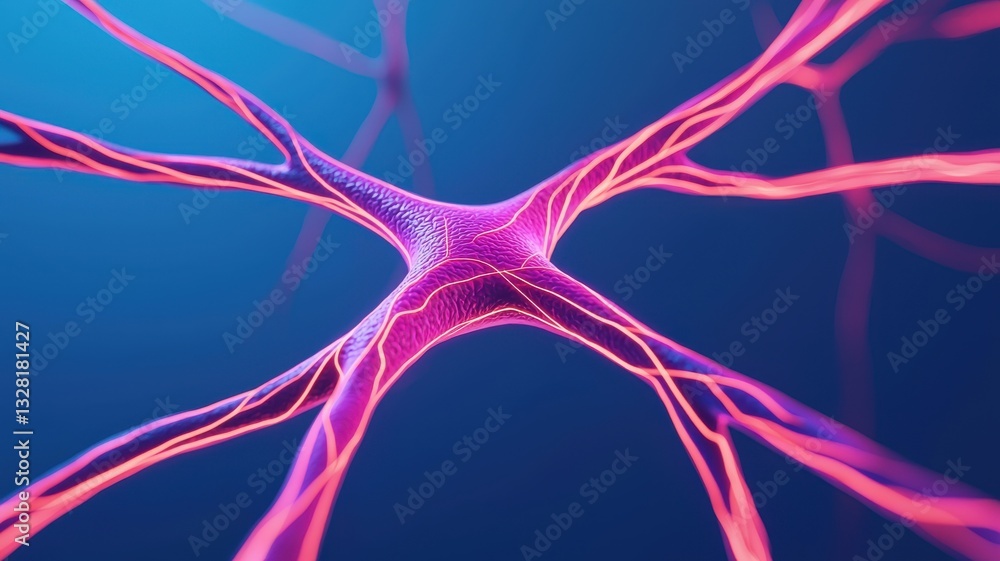 Poster exploring neuronal networks digital lab 3d visualization scientific environment close-up view neurob