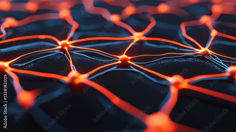 Poster dynamic network visualization digital space abstract design high-tech environment close-up view conn