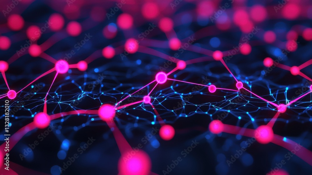 Poster exploring neural connections digital realm abstract visuals night environment close-up technology co